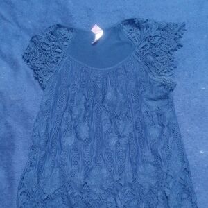 Elegant Lace Top in Navy Blue